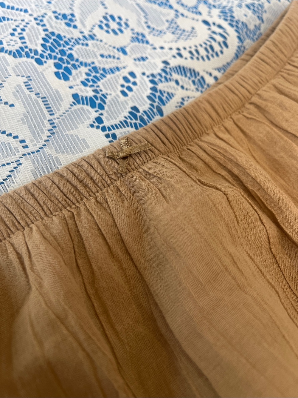 NWT Aerie Real Good Tiered Ruffle Midi Skirt XL Beige Tan 100% Cotton Boho - Picture 5 of 16